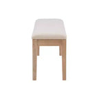 Banc Darden naturel - Powell : Structure en bois d'hévéa, banquette capitonnée pour entrée et ottoman, assise rembourrée