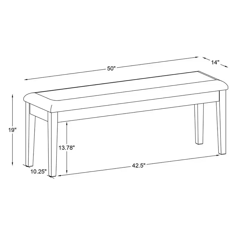 Banc Darden naturel - Powell : Structure en bois d'hévéa, banquette capitonnée pour entrée et ottoman, assise rembourrée