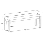 Banc Darden naturel - Powell : Structure en bois d'hévéa, banquette capitonnée pour entrée et ottoman, assise rembourrée