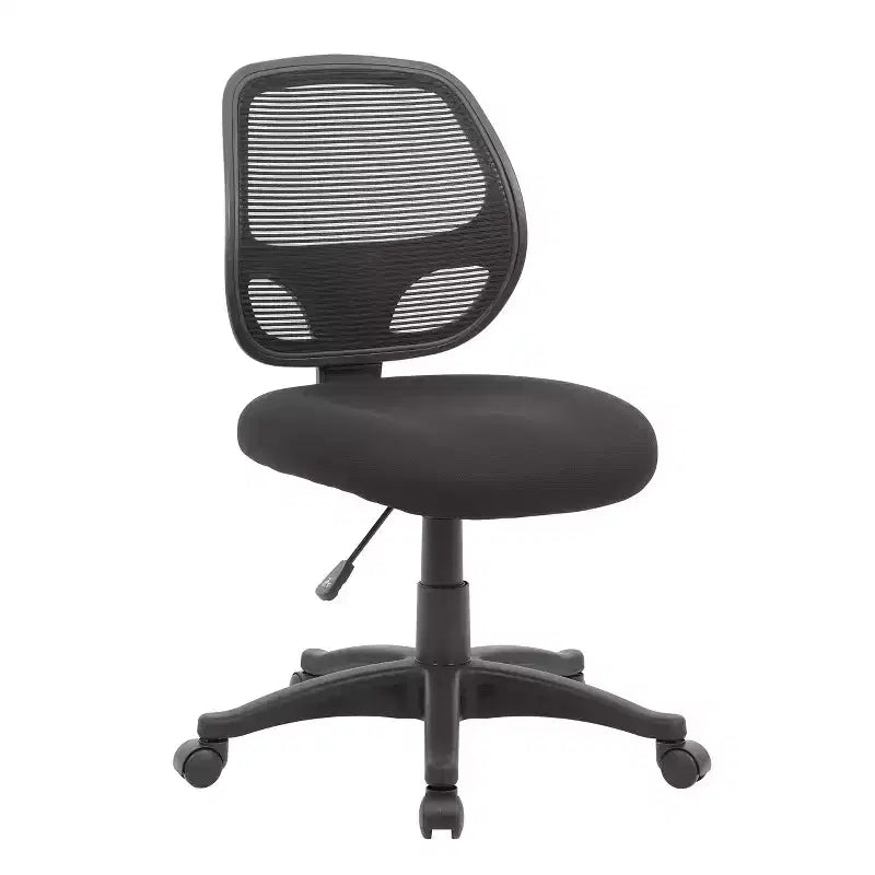 Commercial Grade Mesh Task Chair Black - Boss Office Products: Pneumatic Lift, Lumbar Support, 275 lbs Capacity