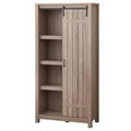 Buylateral Glasbern 71" Tall Farmhouse Barn Door Bookcase Weathered Gray