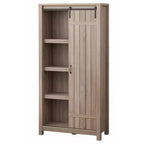 Buylateral Glasbern 71" Tall Farmhouse Barn Door Bookcase Weathered Gray