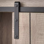 Bibliothèque Buylateral Glasbern 71 po de haut de style rustique avec porte de grange, gris patiné