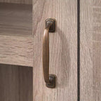Bibliothèque Buylateral Glasbern 71 po de haut de style rustique avec porte de grange, gris patiné