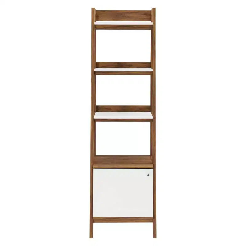 Étagère de présentation Bixby 71 po noyer/blanc - Modway