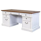 66" Durham Double Pedestal Executive Desk White - Martin Furniture