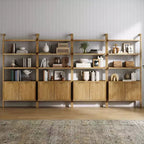 Étagère cannelée en bois Jasper de 71,9 po, ensemble de 4, de Nathan James, brun
