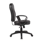 Fauteuil de bureau en cuir avec accoudoirs boucles noir - Boss Office Products : Pivotant, Rembourré, Base en nylon, Capacité de 125 kg