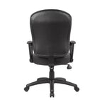 Fauteuil de bureau en cuir avec accoudoirs boucles noir - Boss Office Products : Pivotant, Rembourré, Base en nylon, Capacité de 125 kg