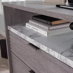 Meuble de classement East Rock 2 tiroirs Chêne cendré - Sauder : Cadre en MDF, Surface en papier laminé, Certifié CPSIA