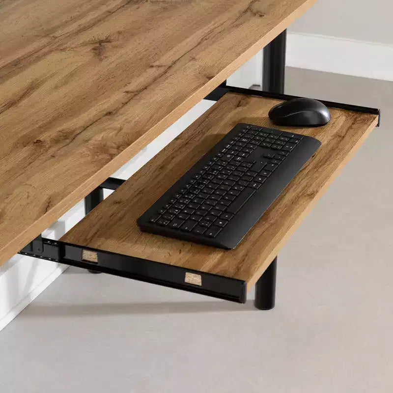 Bureau en mélamine South Shore Ezra chêne nordique : Grande surface, tablette à clavier coulissante