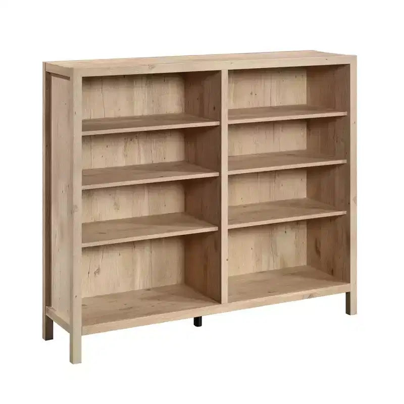 Sauder 47.63"Pacific View Horizontal Bookcase Prime Oak: Adjustable, Laminated, 6-Cubby Storage