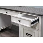 Hartford Credenza Blanche - Martin Furniture : Mobilier de Bureau Exécutif avec Rangement Fermé, Quincaillerie Métallique