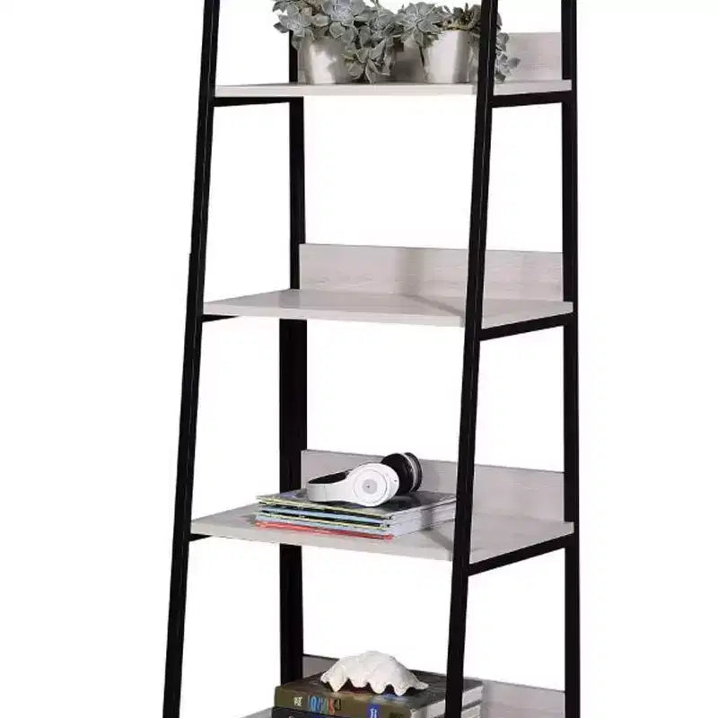 Acme Furniture Étagère Wendral 67 po avec 5 compartiments ouverts Naturel/Noir : cadre métallique, style échelle, rangement d'exposition
