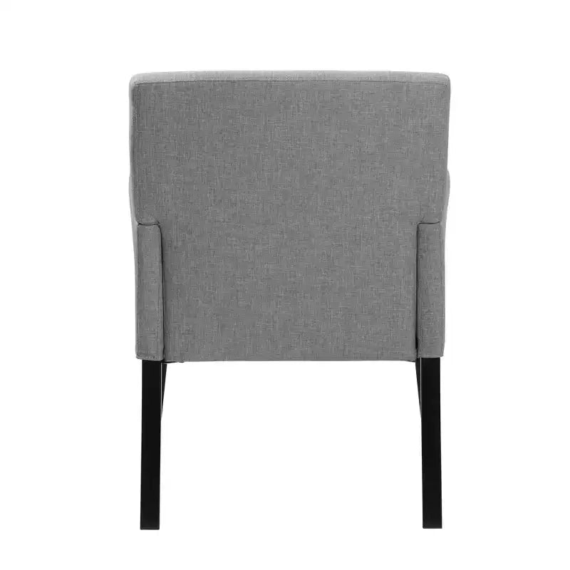 Fauteuil visiteur en lin gris avec accoudoirs - Boss Office Products : Ergonomique, qualité commerciale, pieds en bois noir, capacité de 125 kg