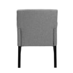 Fauteuil visiteur en lin gris avec accoudoirs - Boss Office Products : Ergonomique, qualité commerciale, pieds en bois noir, capacité de 125 kg