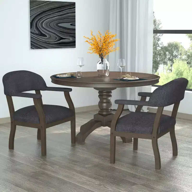 Boss Office Products Fauteuil de capitaine moderne gris ardoise : Chaise de bureau rembourrée, Cadre en bois, Garniture cloutée