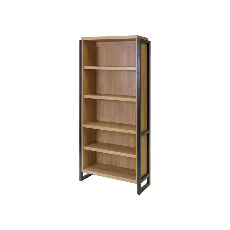 Martin Furniture Étagère ouverte moderne en bois stratifié Mason 78 po Brun clair : 4 tablettes de rangement, aucun assemblage requis