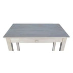 Table à écrire en bois massif non fini – International Concepts : 76,2 cm H, bois dur, design étroit, 91,4 cm de largeur, peu encombrant