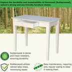 Table à écrire en bois massif non fini – International Concepts : 76,2 cm H, bois dur, design étroit, 91,4 cm de largeur, peu encombrant