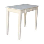 Table à écrire en bois massif non fini – International Concepts : 76,2 cm H, bois dur, design étroit, 91,4 cm de largeur, peu encombrant