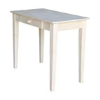 Table à écrire en bois massif non fini – International Concepts : 76,2 cm H, bois dur, design étroit, 91,4 cm de largeur, peu encombrant