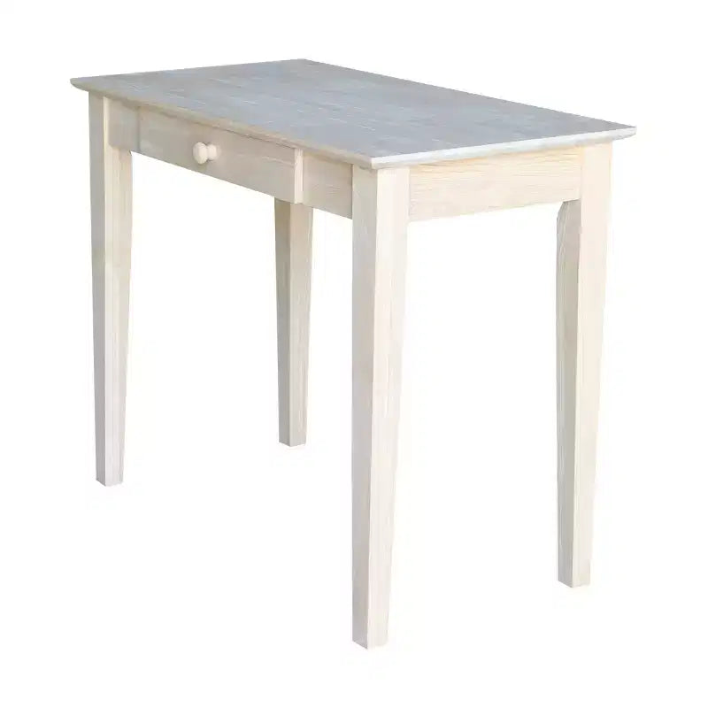 Table à écrire en bois massif non fini – International Concepts : 76,2 cm H, bois dur, design étroit, 91,4 cm de largeur, peu encombrant