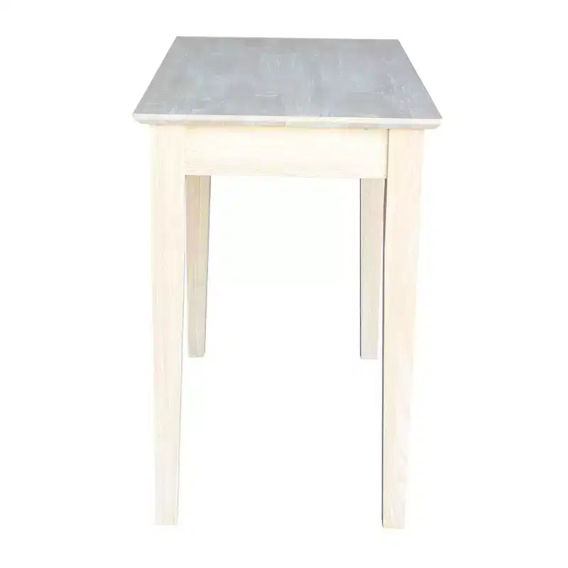 Table à écrire en bois massif non fini – International Concepts : 76,2 cm H, bois dur, design étroit, 91,4 cm de largeur, peu encombrant