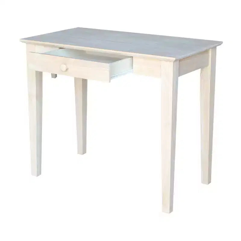 Table à écrire en bois massif non fini – International Concepts : 76,2 cm H, bois dur, design étroit, 91,4 cm de largeur, peu encombrant