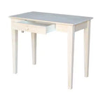 Table à écrire en bois massif non fini – International Concepts : 76,2 cm H, bois dur, design étroit, 91,4 cm de largeur, peu encombrant