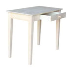 Table à écrire en bois massif non fini – International Concepts : 76,2 cm H, bois dur, design étroit, 91,4 cm de largeur, peu encombrant