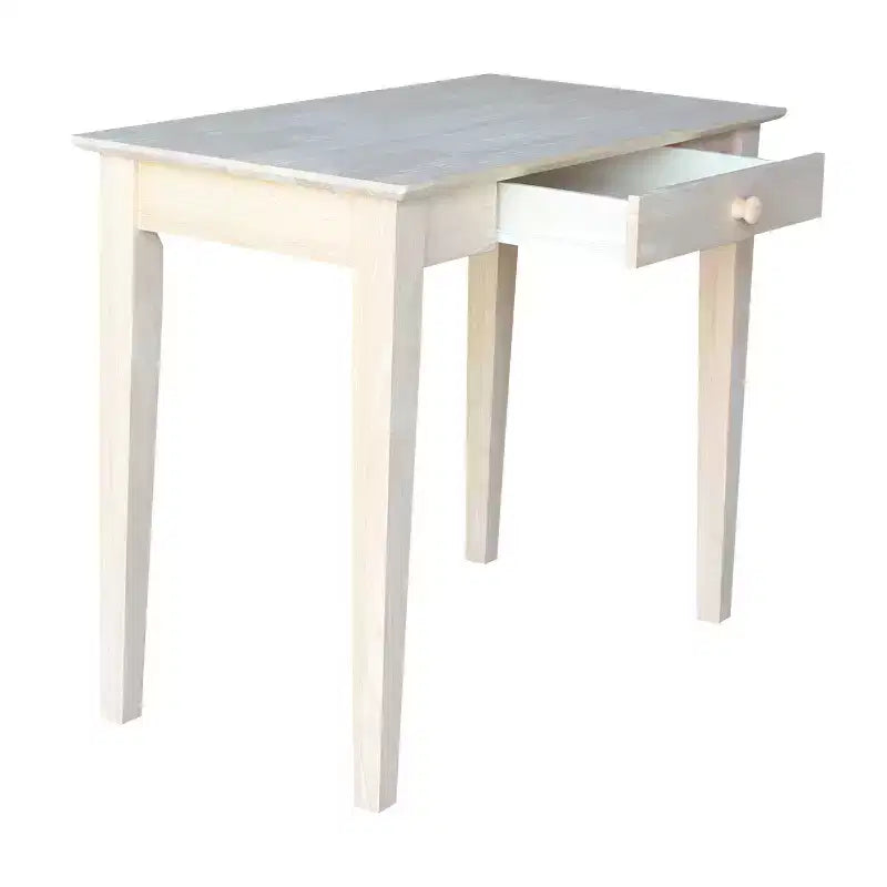Table à écrire en bois massif non fini – International Concepts : 76,2 cm H, bois dur, design étroit, 91,4 cm de largeur, peu encombrant