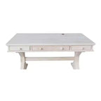 Bureau de direction avec base Canyon non finie - International Concepts : Bureau moderne en bois dur, surface de 152,4 cm