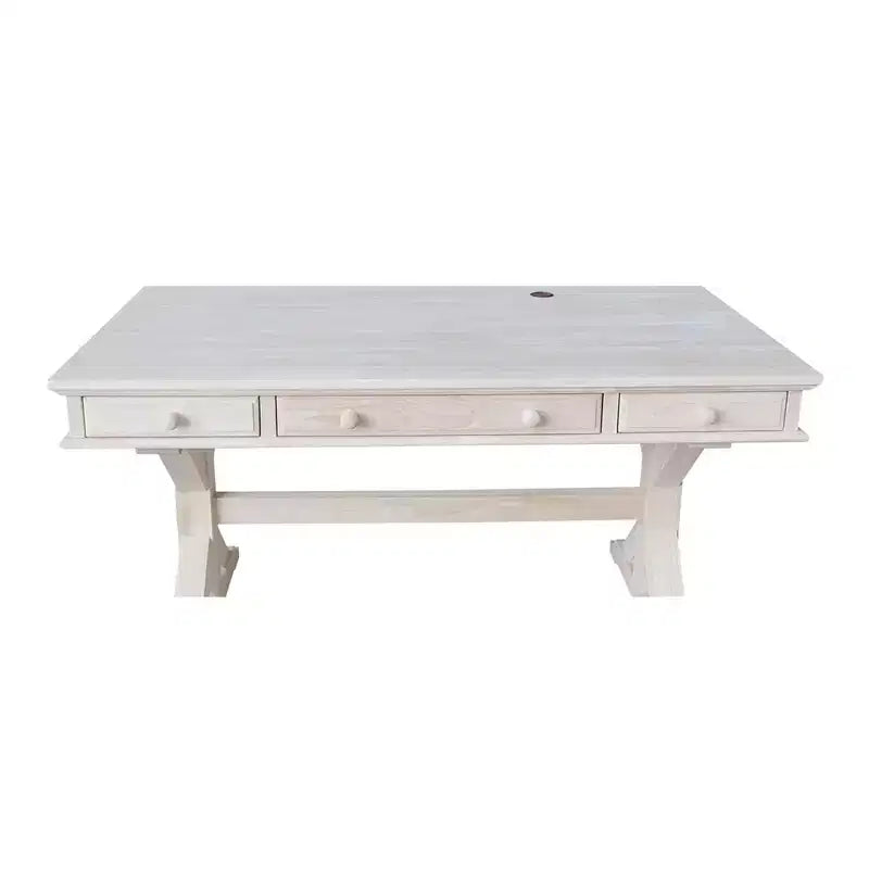 Bureau de direction avec base Canyon non finie - International Concepts : Bureau moderne en bois dur, surface de 152,4 cm
