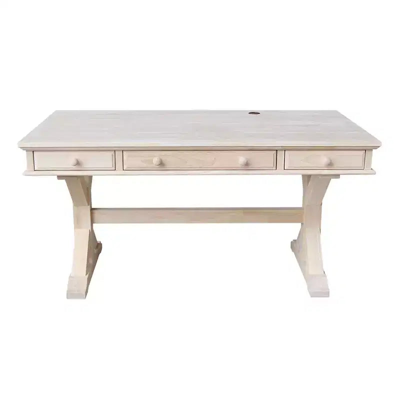 Bureau de direction avec base Canyon non finie - International Concepts : Bureau moderne en bois dur, surface de 152,4 cm