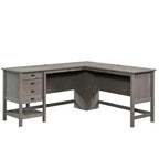 Cottage Road L-Shaped Desk Mystic Oak - Sauder: Home Office Furniture with Open Shelf & Grommets