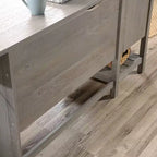 Bureau en L Cottage Road Chêne Mystic - Sauder : Mobilier de bureau à domicile avec étagère ouverte et passe-câbles