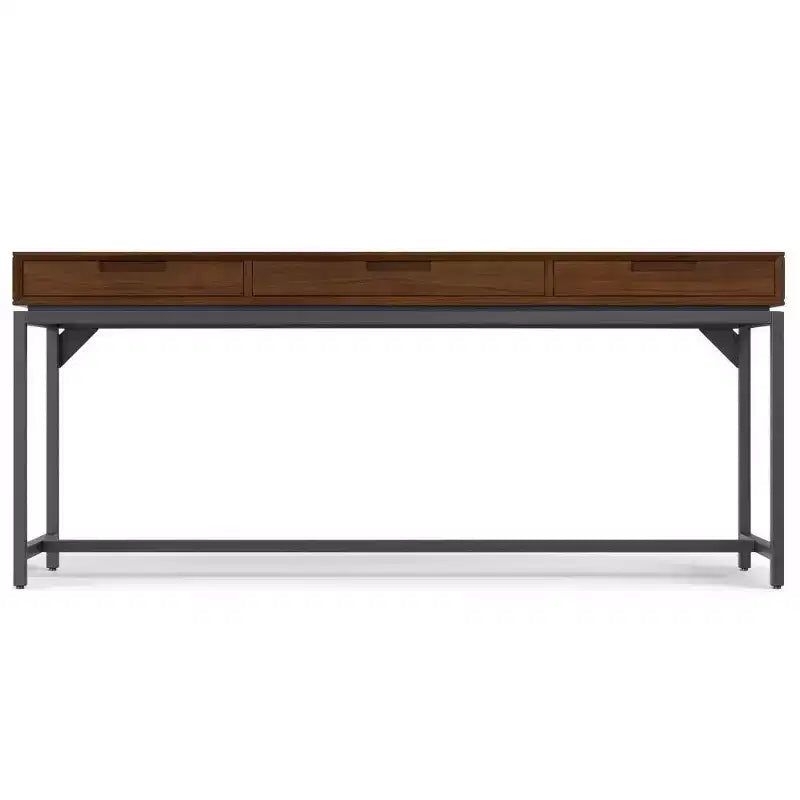 Bureau d'écriture WyndenHall Devlin en bois massif avec tiroirs, plaqué noyer, style Mid-Century