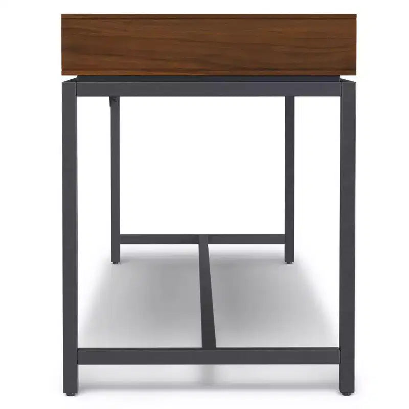 Bureau d'écriture WyndenHall Devlin en bois massif avec tiroirs, plaqué noyer, style Mid-Century