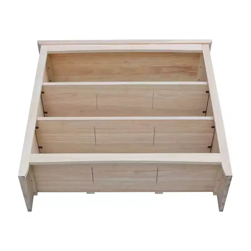 Bibliothèque Shaker 36 po x 38 po non finie - International Concepts : Bois d'hévéa, 3 étagères fixes, dos fermé