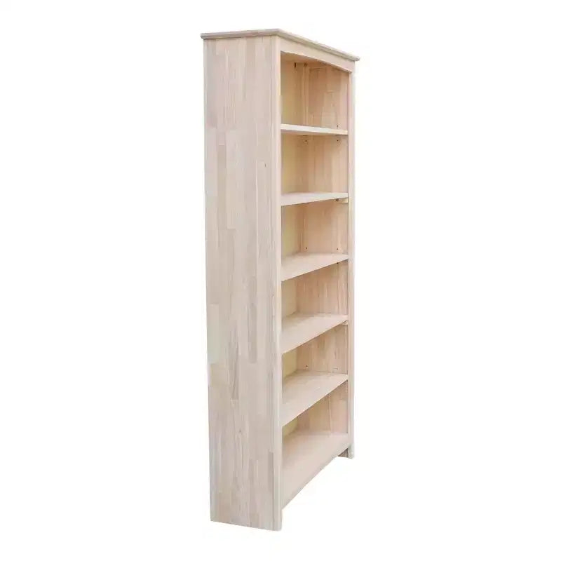 Bibliothèque Shaker 72"x38" non finie - International Concepts : Hévéa massif, rangement à 6 niveaux