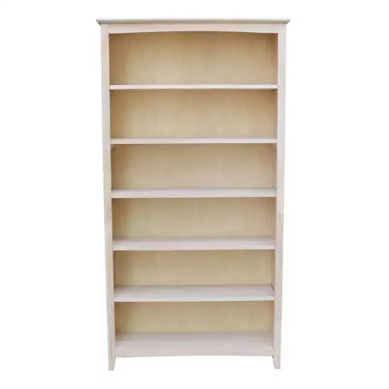 Bibliothèque Shaker 72"x38" non finie - International Concepts : Hévéa massif, rangement à 6 niveaux