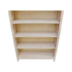 Bibliothèque Shaker 72"x38" non finie - International Concepts : Hévéa massif, rangement à 6 niveaux