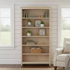 Bibliothèque Shaker 72"x38" non finie - International Concepts : Hévéa massif, rangement à 6 niveaux