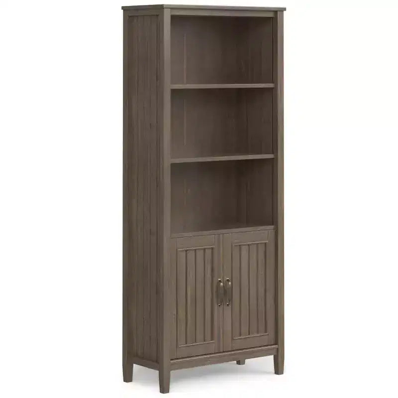 72" Rowan Bookcase Smoky Brown - Wyndenhall: Solid Hardwood, Adjustable Shelves, Storage Cabinet