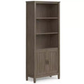 72" Rowan Bookcase Smoky Brown - Wyndenhall: Solid Hardwood, Adjustable Shelves, Storage Cabinet