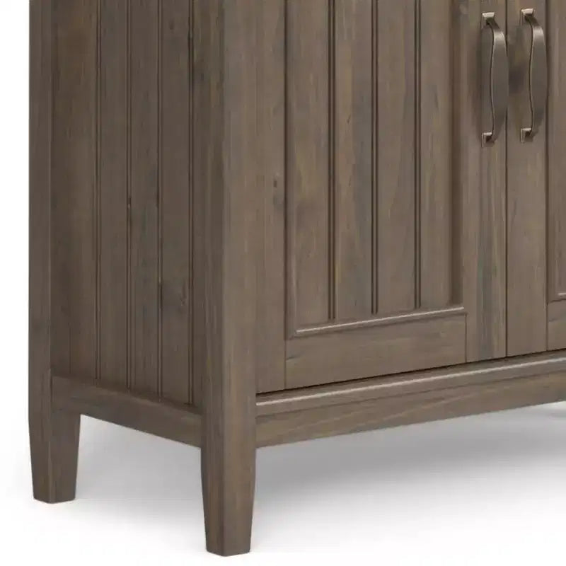 Bibliothèque Rowan 72 po marron fumé - Wyndenhall : Bois massif, Étagères réglables, Armoire de rangement