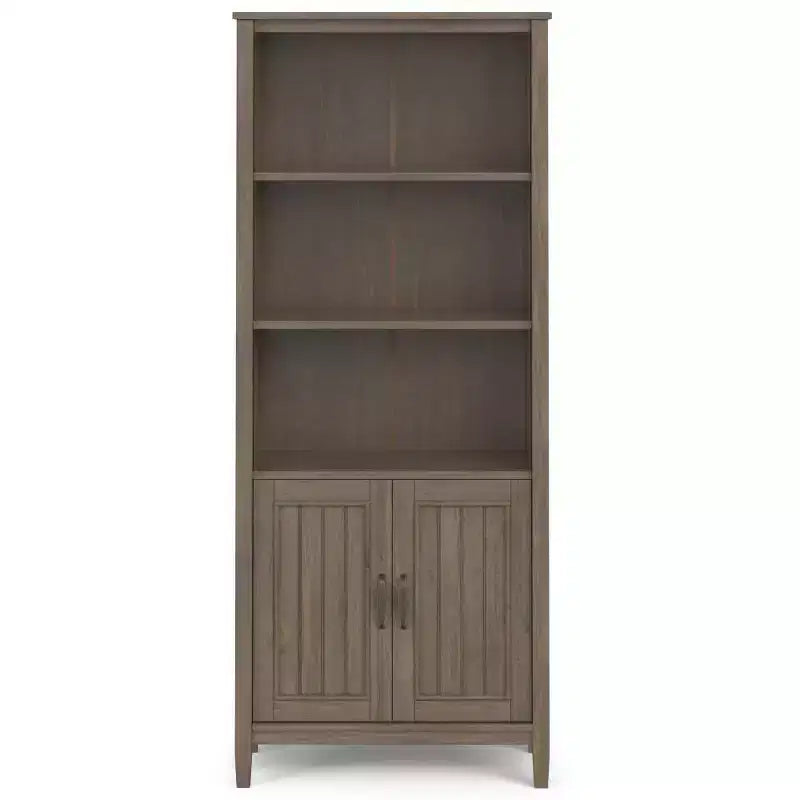 Bibliothèque Rowan 72 po marron fumé - Wyndenhall : Bois massif, Étagères réglables, Armoire de rangement