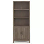 Bibliothèque Rowan 72 po marron fumé - Wyndenhall : Bois massif, Étagères réglables, Armoire de rangement