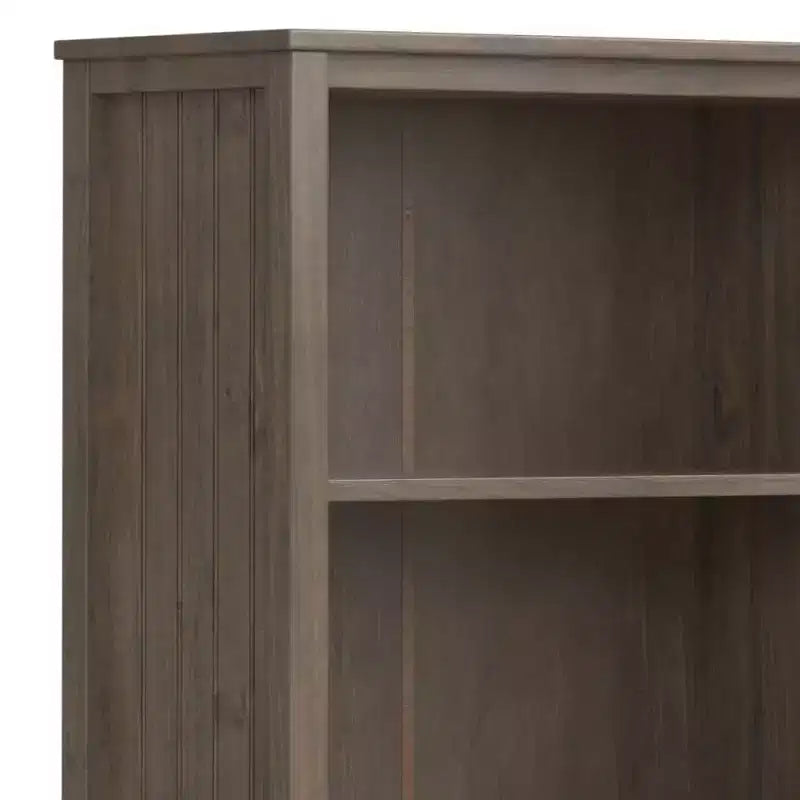 Bibliothèque Rowan 72 po marron fumé - Wyndenhall : Bois massif, Étagères réglables, Armoire de rangement
